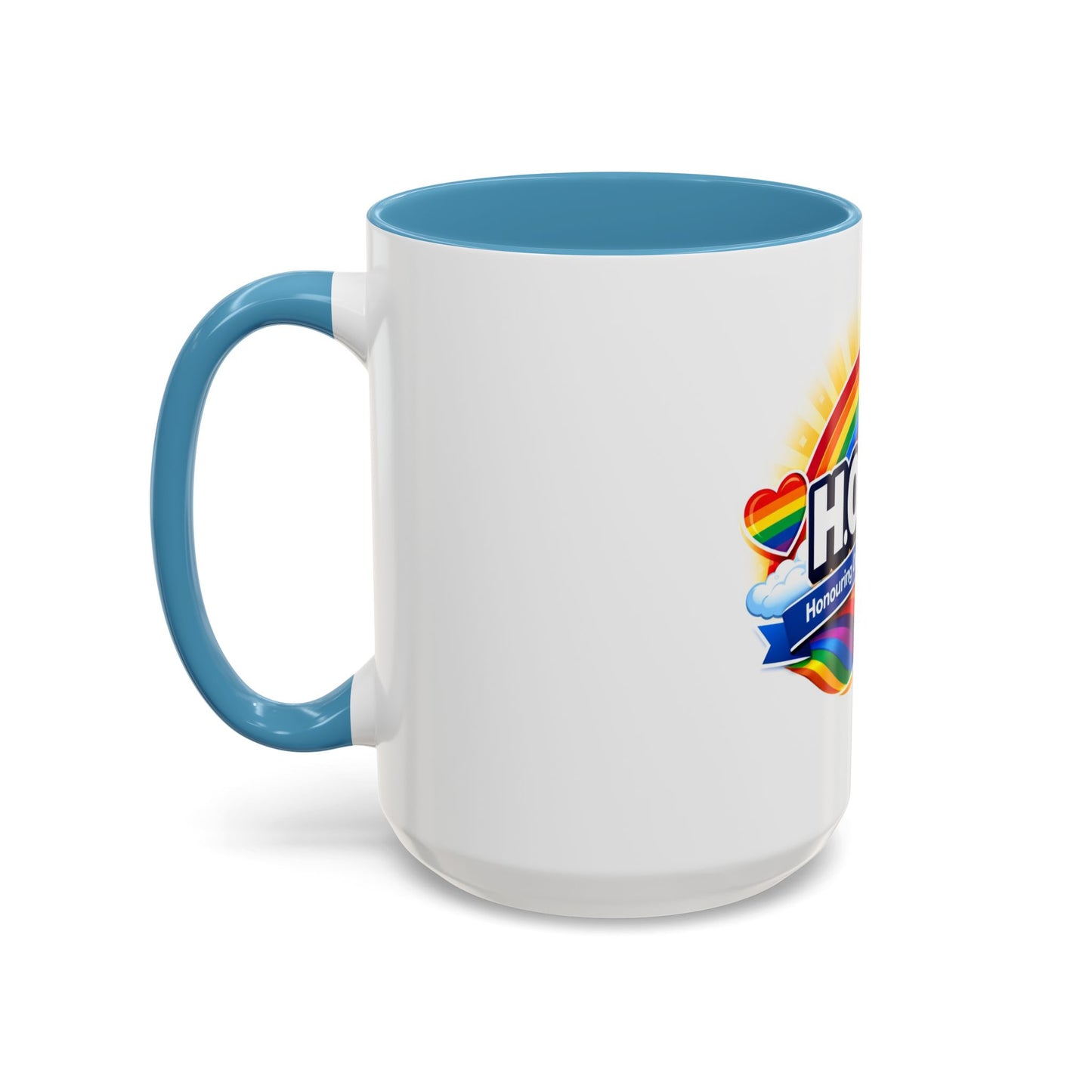 H.O.M.O. Mug – Honouring Our Moral Obligations – Rainbow Pride Coffee Mug – Funny Ally Gift – LGBTQ+ Mug – Two-Tone 11oz Ceramic Mug