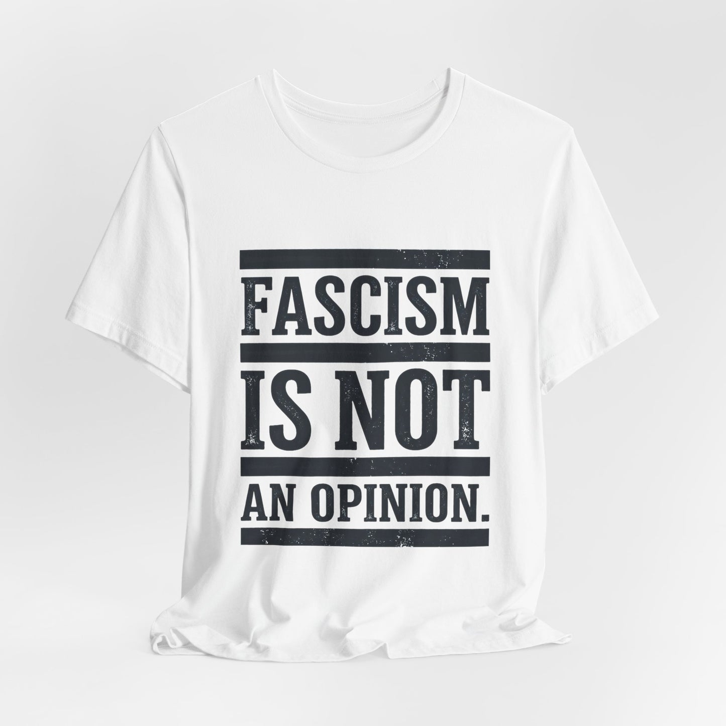 Fascism Is Not An Opinion t-shirt by Moral Fabric — anti-fascist political tee Canada