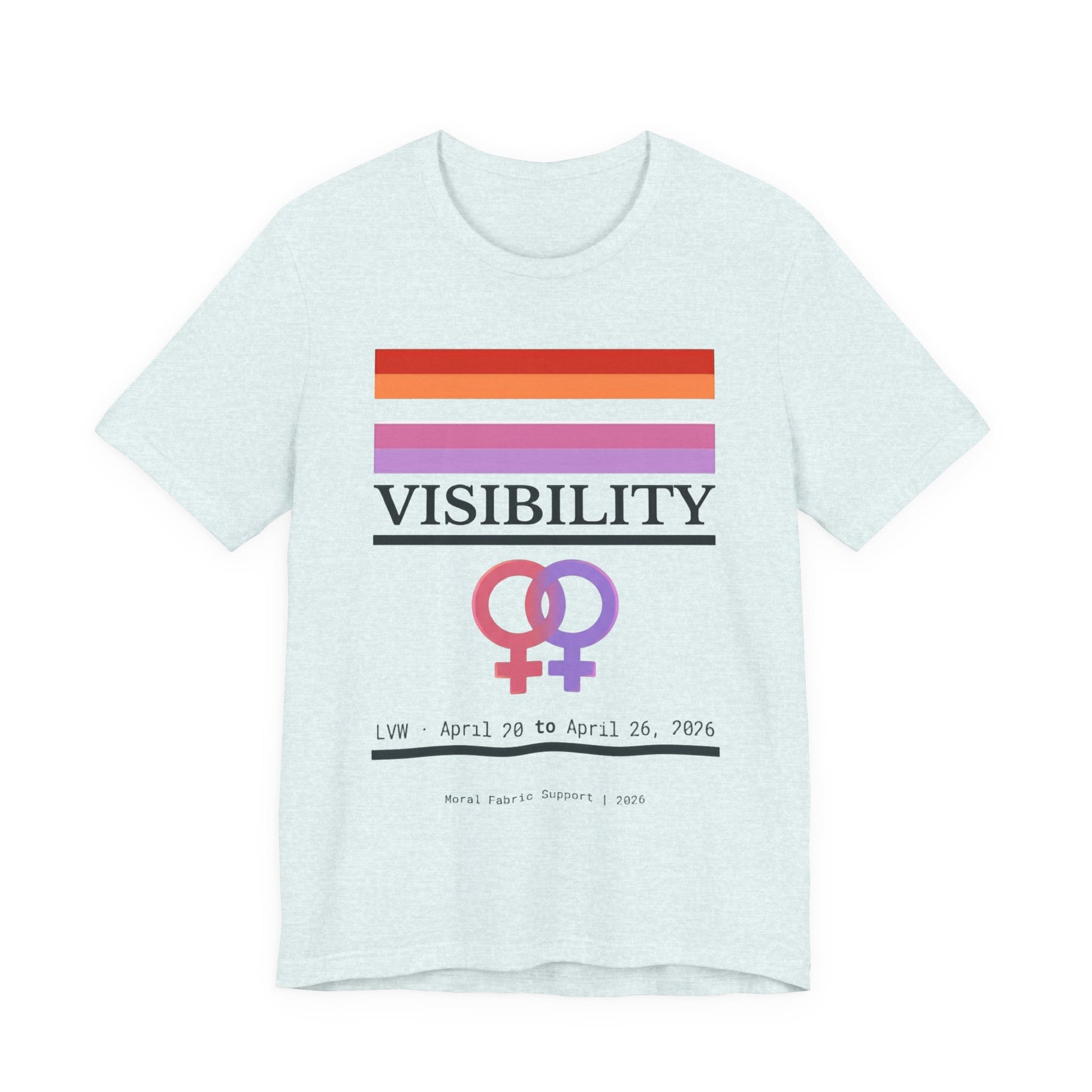 Lesbian Visibility Week t-shirt by Moral Fabric — LGBTQ pride political clothing Canada