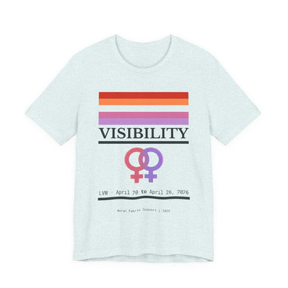 Lesbian Visibility Week t-shirt by Moral Fabric — LGBTQ pride political clothing Canada