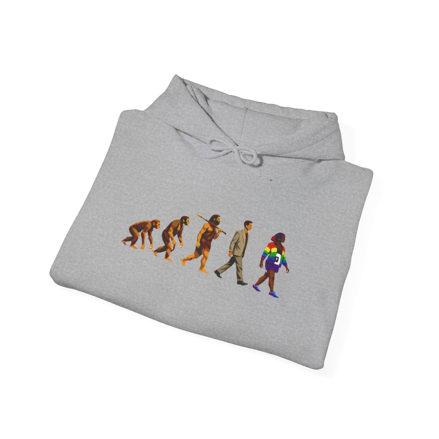 Evolution March Trans Pride hoodie by Moral Fabric — LGBTQ pro-science political streetwear Canada