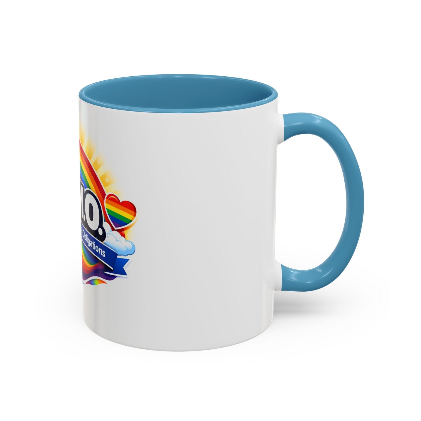 H.O.M.O. Mug – Honouring Our Moral Obligations – Rainbow Pride Coffee Mug – Funny Ally Gift – LGBTQ+ Mug – Two-Tone 11oz Ceramic Mug