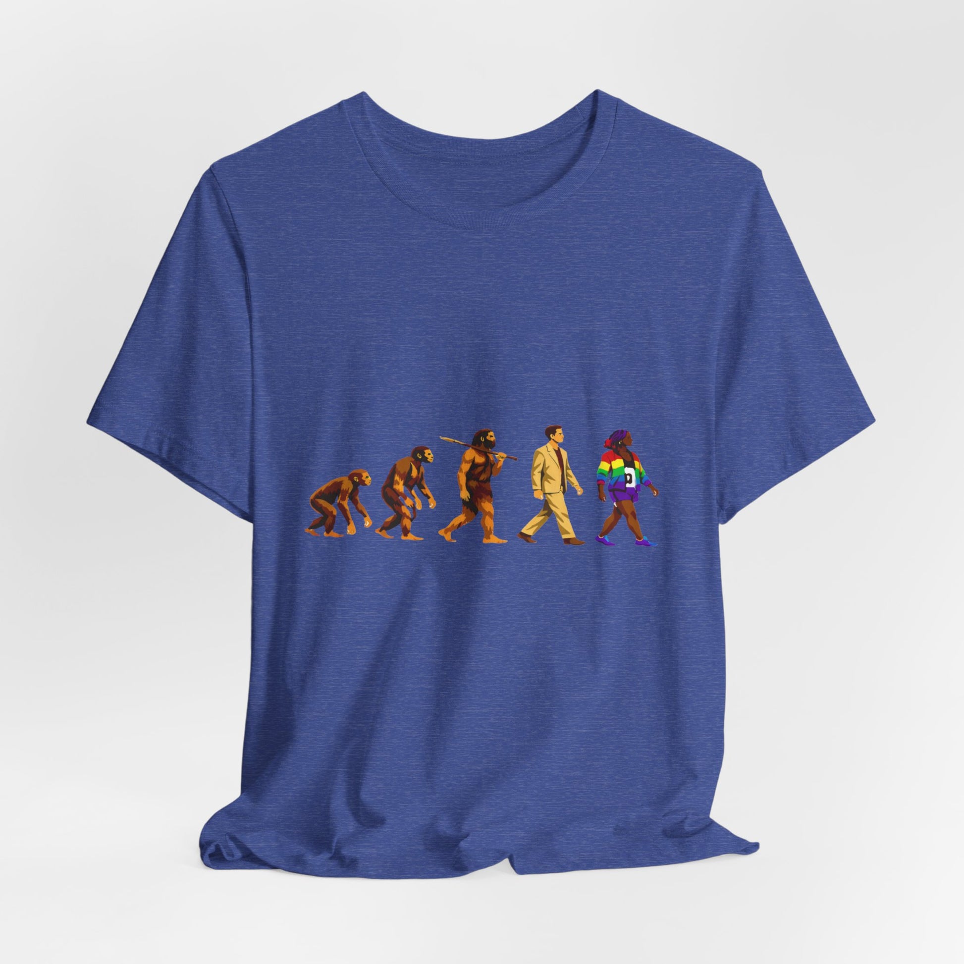 Darwin Evolution March t-shirt by Moral Fabric — pro-science progressive tee Canada