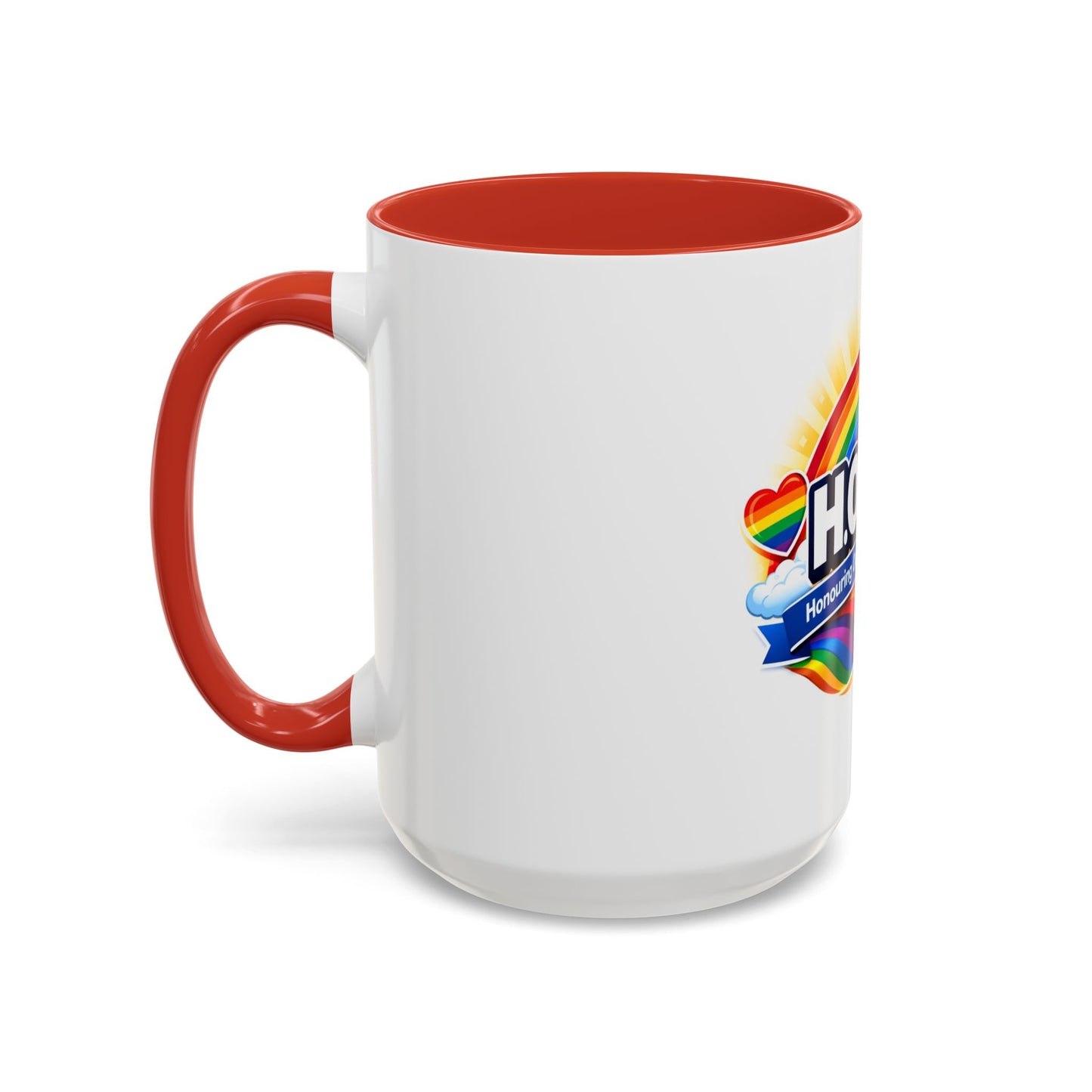 H.O.M.O. Mug – Honouring Our Moral Obligations – Rainbow Pride Coffee Mug – Funny Ally Gift – LGBTQ+ Mug – Two-Tone 11oz Ceramic Mug