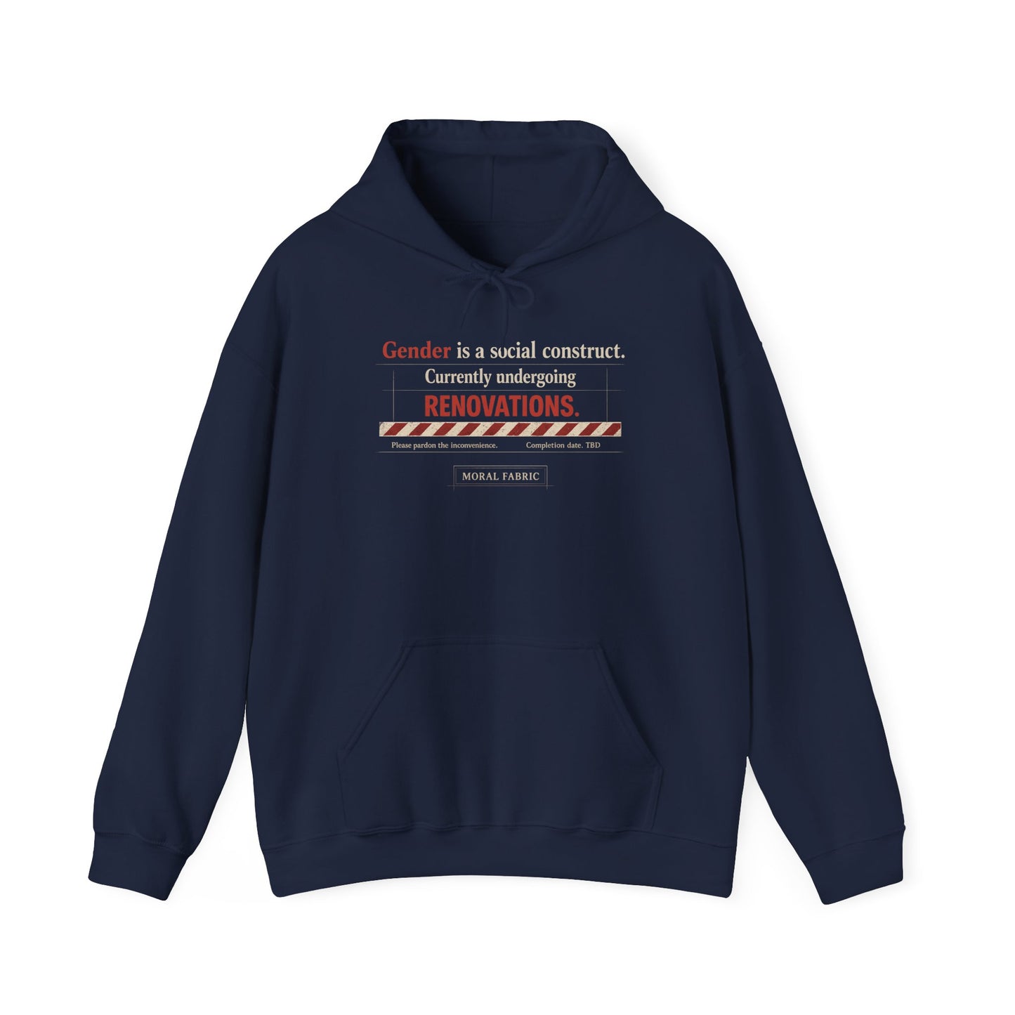 Gender Construct hoodie by Moral Fabric — trans rights LGBTQ political streetwear Canada
