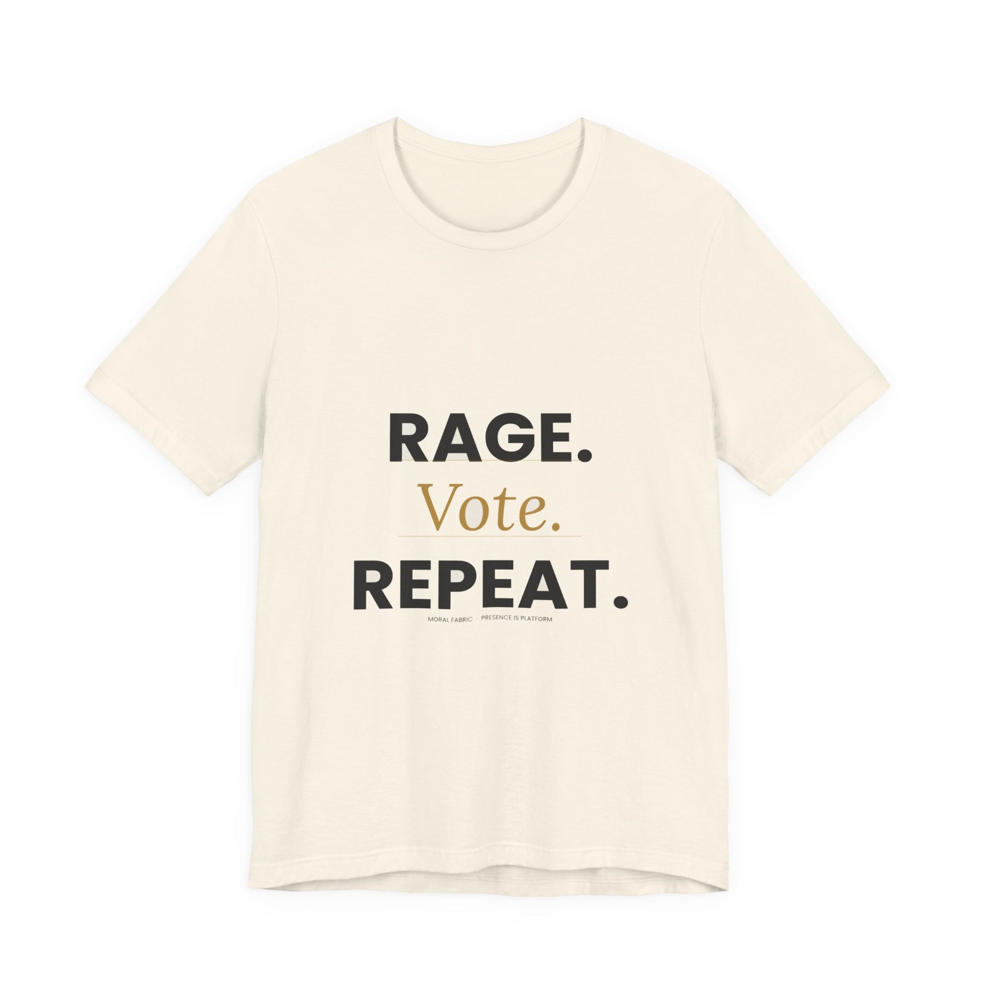 Rage Vote Repeat t-shirt by Moral Fabric — bold progressive political tee Canada
