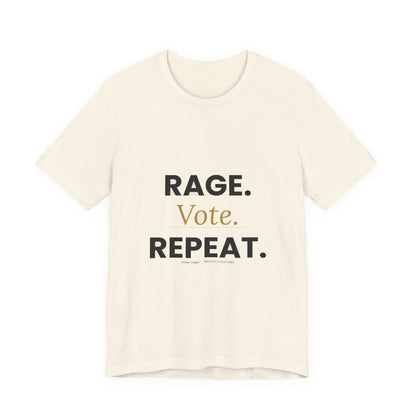 Rage Vote Repeat t-shirt by Moral Fabric — bold progressive political tee Canada