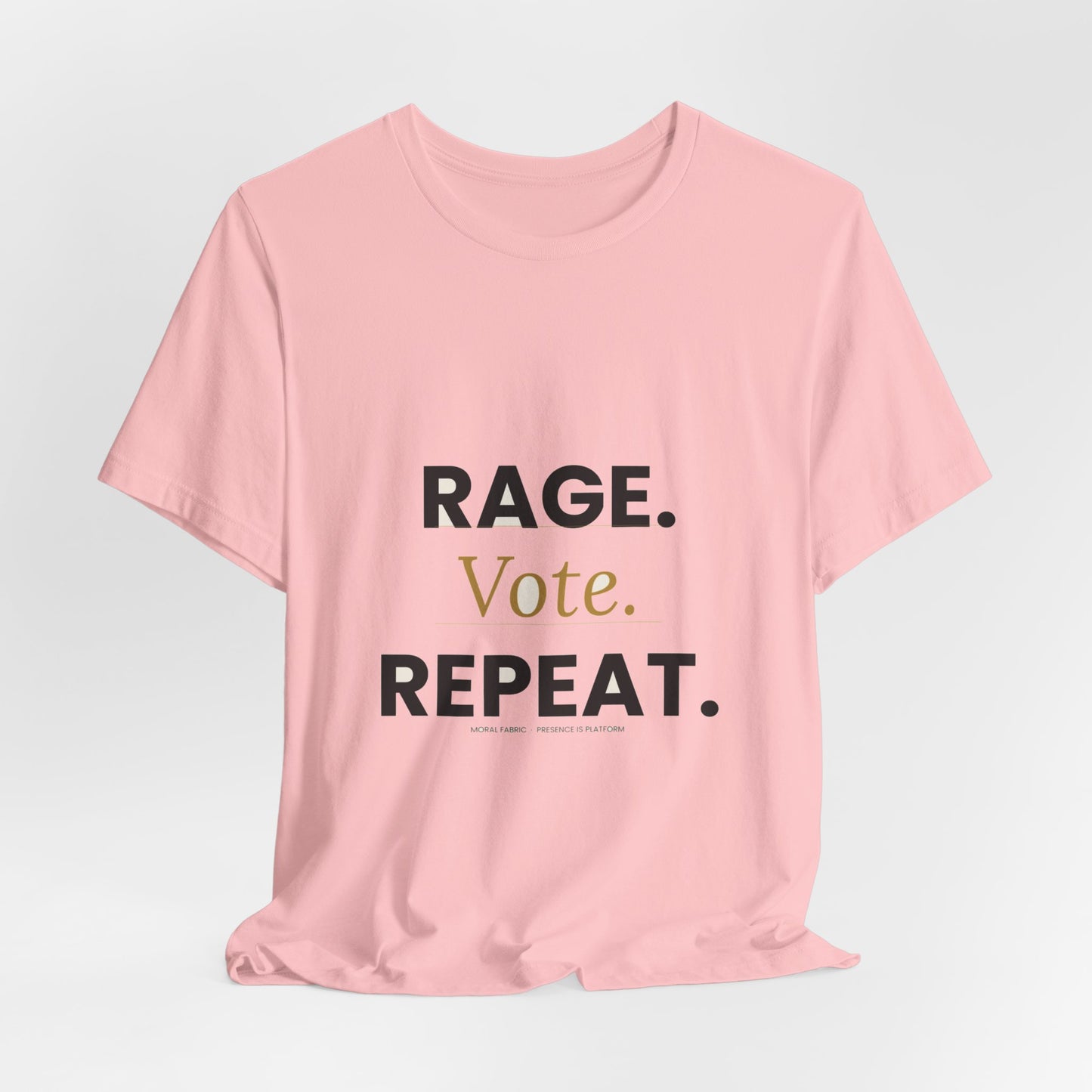 Rage Vote Repeat t-shirt by Moral Fabric — bold progressive political tee Canada