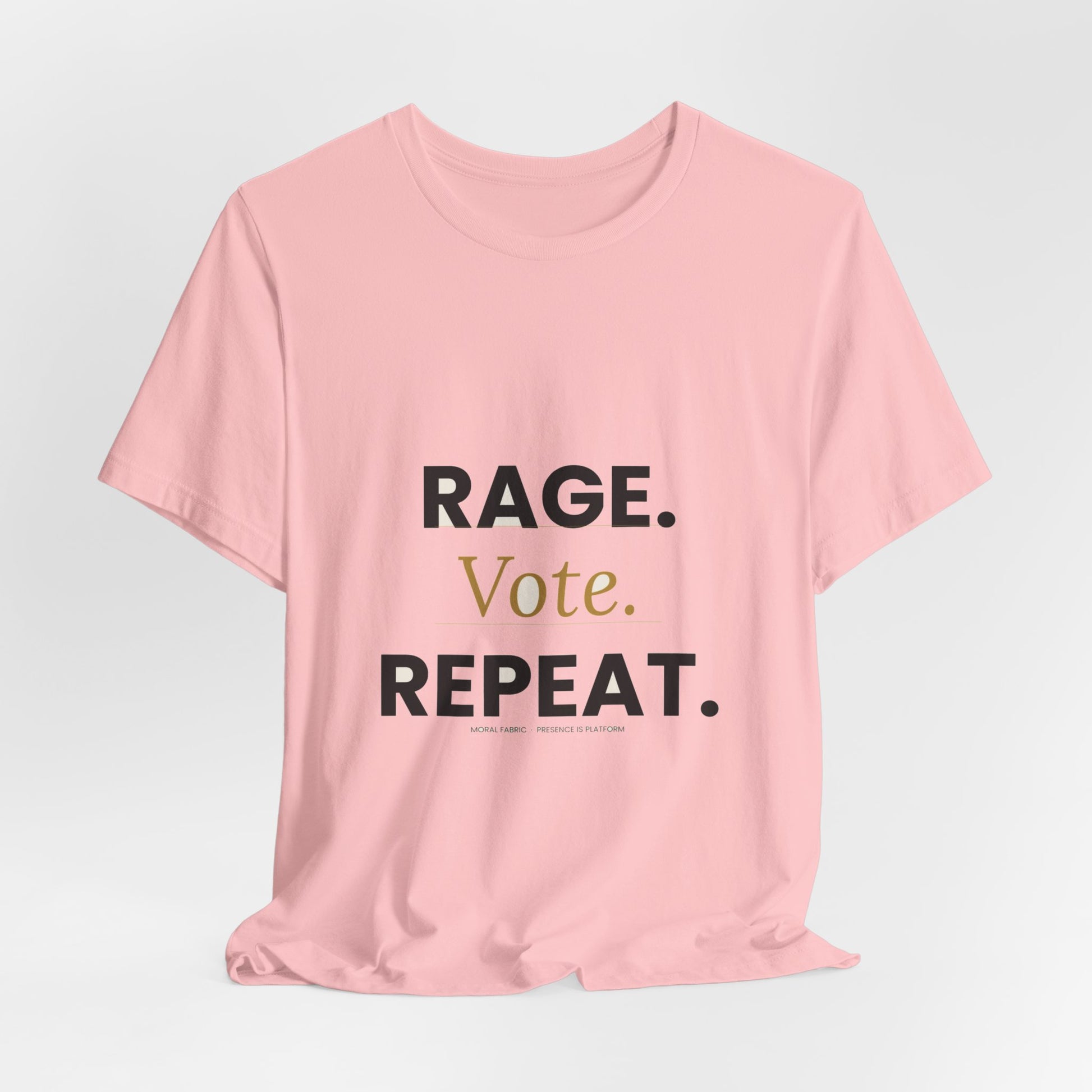 Rage Vote Repeat t-shirt by Moral Fabric — bold progressive political tee Canada