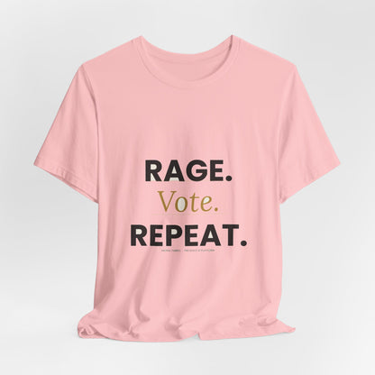 Rage Vote Repeat t-shirt by Moral Fabric — bold progressive political tee Canada