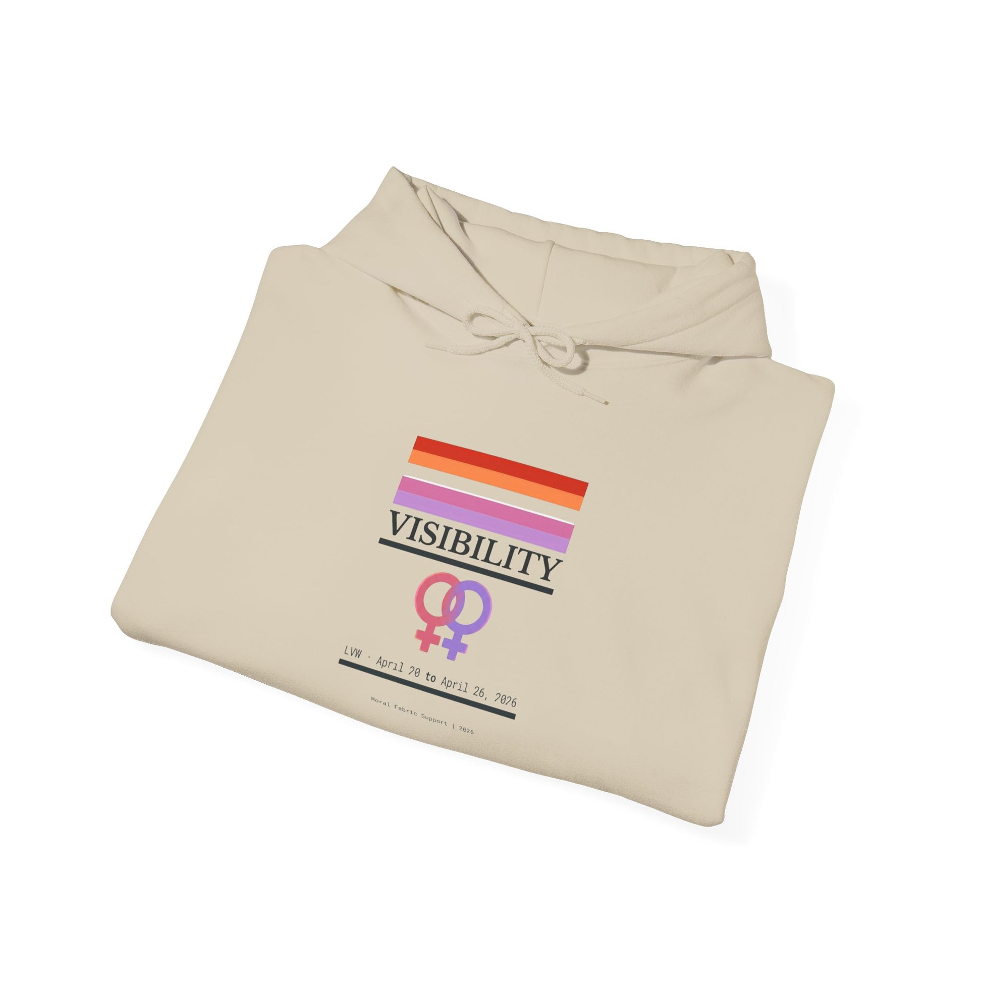 Lesbian Visibility hoodie by Moral Fabric — LGBTQ pride progressive streetwear Canada