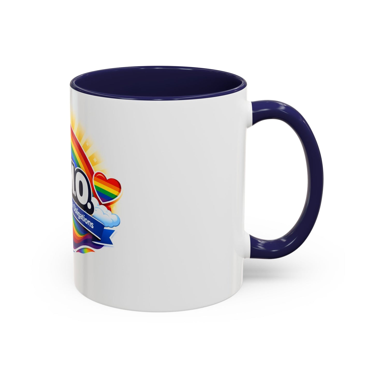 H.O.M.O. Mug – Honouring Our Moral Obligations – Rainbow Pride Coffee Mug – Funny Ally Gift – LGBTQ+ Mug – Two-Tone 11oz Ceramic Mug