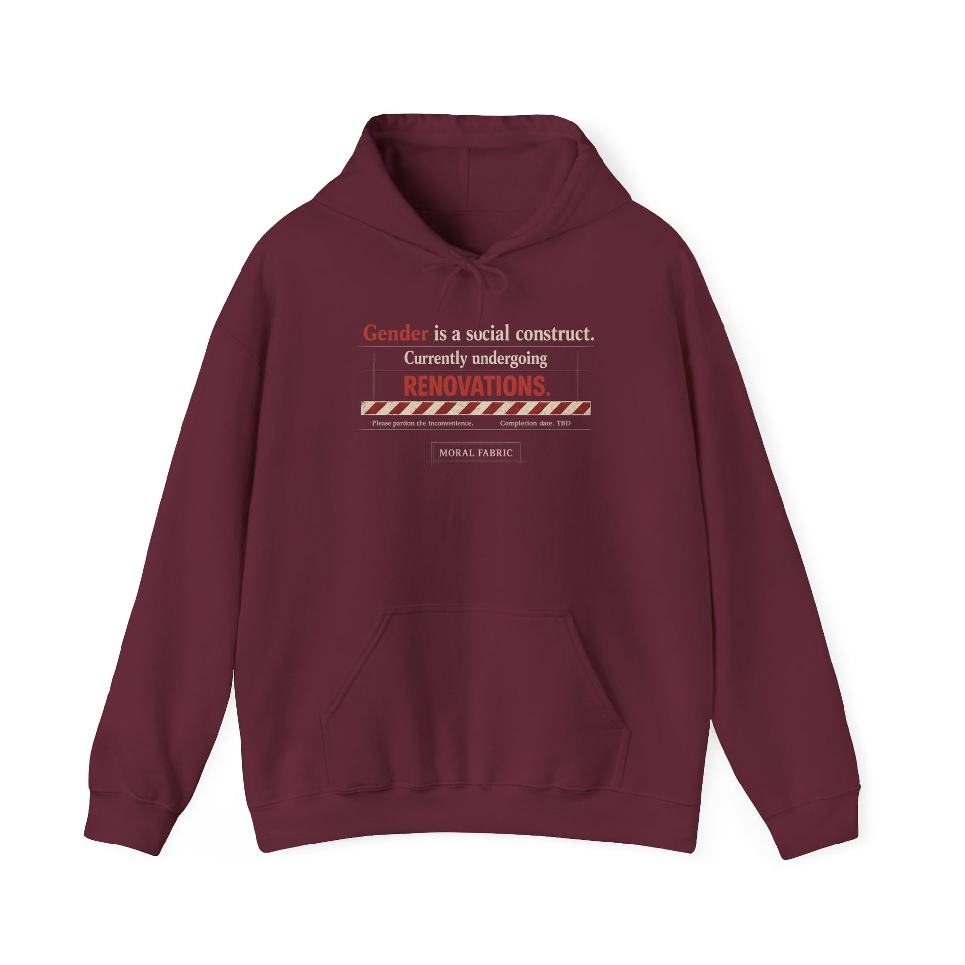 Gender Construct hoodie by Moral Fabric — trans rights LGBTQ political streetwear Canada