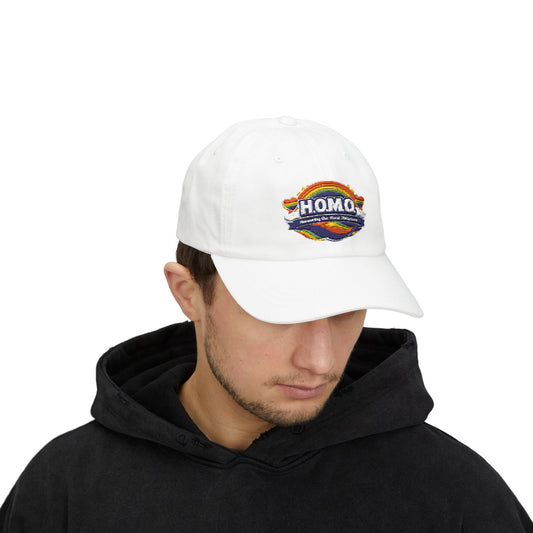 Rainbow HOMO emblem Classic Dad Cap | Pride hat