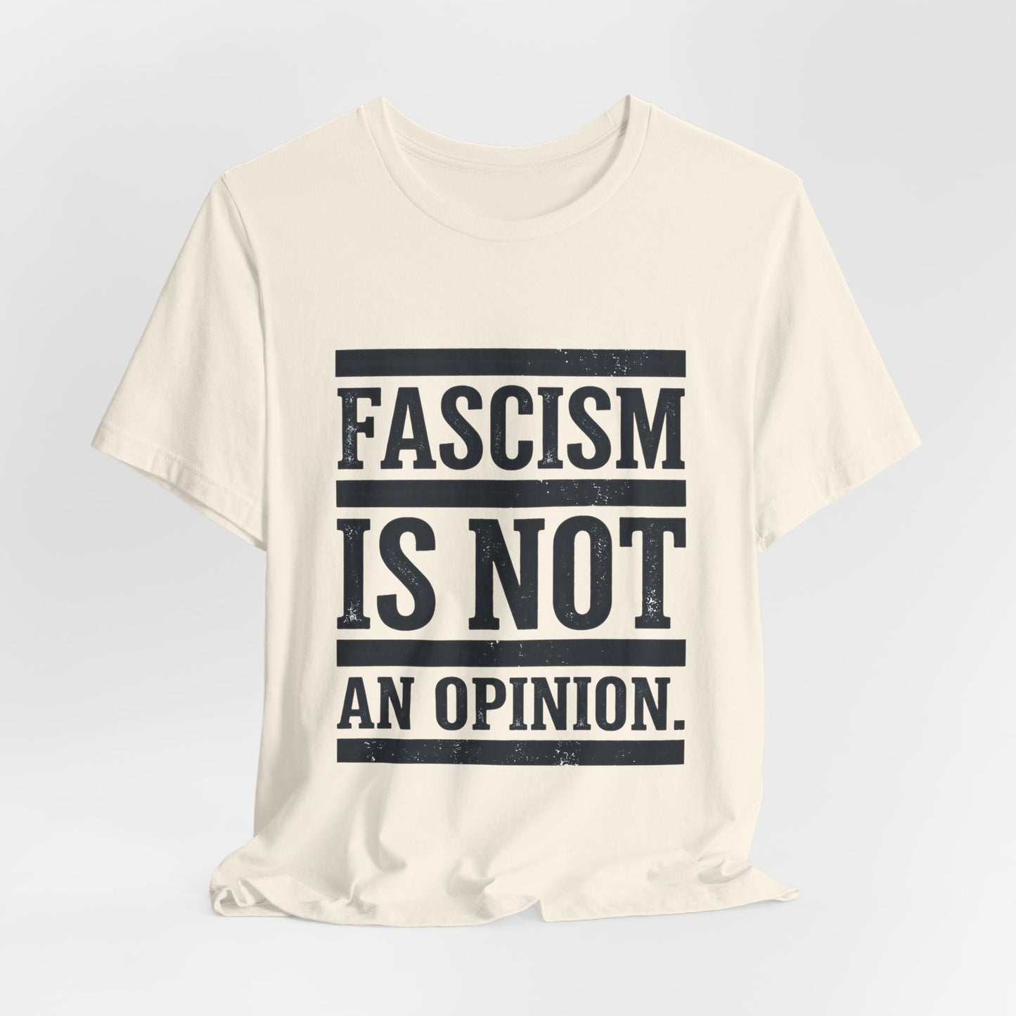 Fascism Is Not An Opinion t-shirt by Moral Fabric — anti-fascist political tee Canada