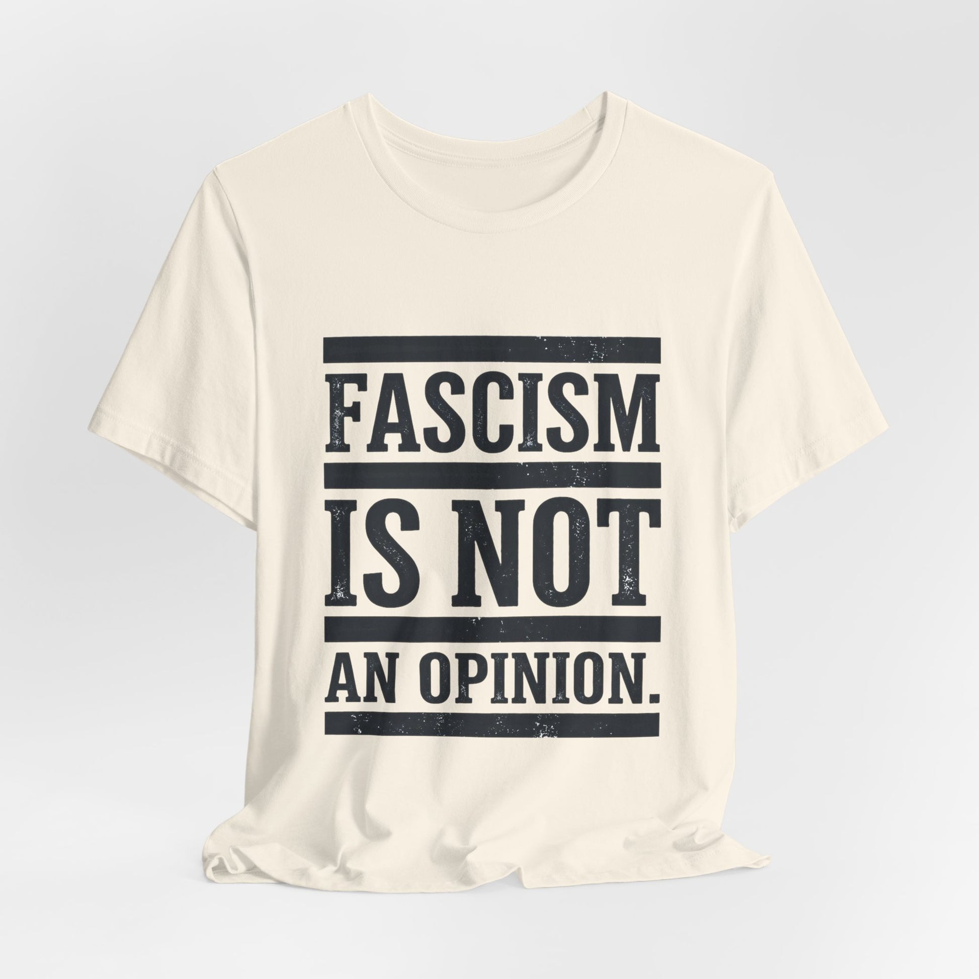 Fascism Is Not An Opinion t-shirt by Moral Fabric — anti-fascist political tee Canada