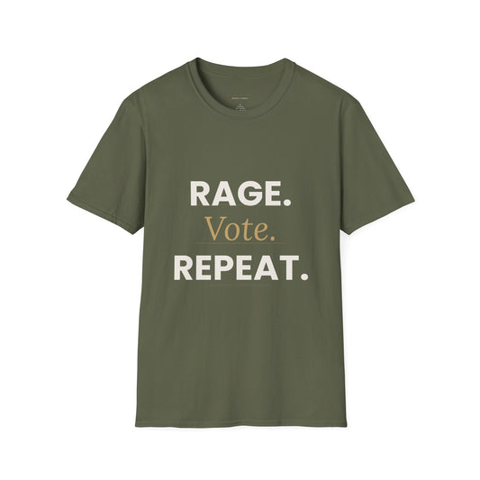 Vote Shirt — "Rage. Vote. Repeat." Political Activism Tee