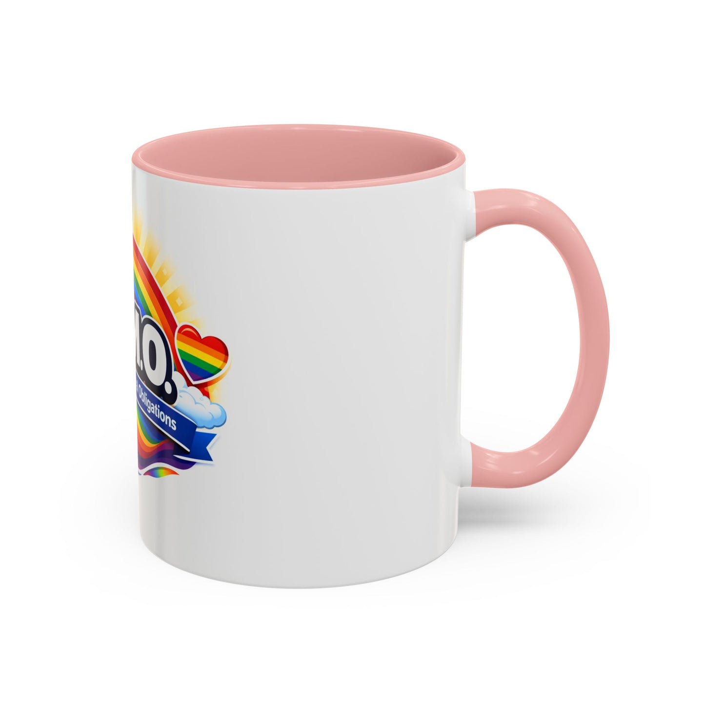H.O.M.O. Mug – Honouring Our Moral Obligations – Rainbow Pride Coffee Mug – Funny Ally Gift – LGBTQ+ Mug – Two-Tone 11oz Ceramic Mug