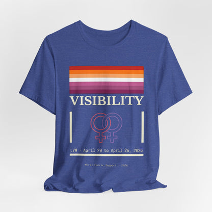 Lesbian Visibility t-shirt by Moral Fabric — LGBTQ pride activist tee Canada