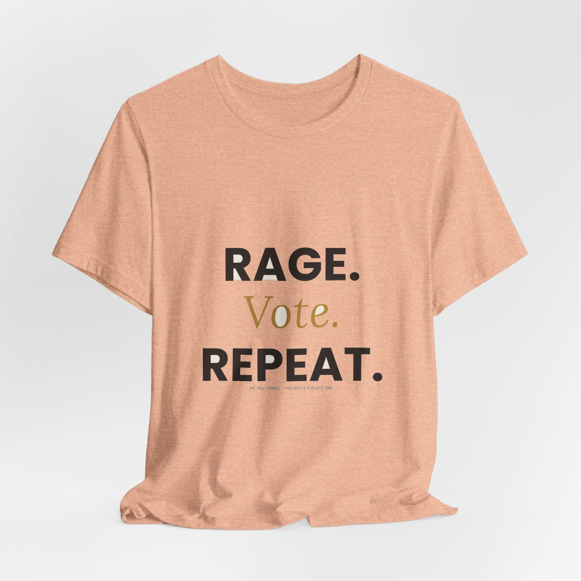 Rage Vote Repeat t-shirt by Moral Fabric — bold progressive political tee Canada