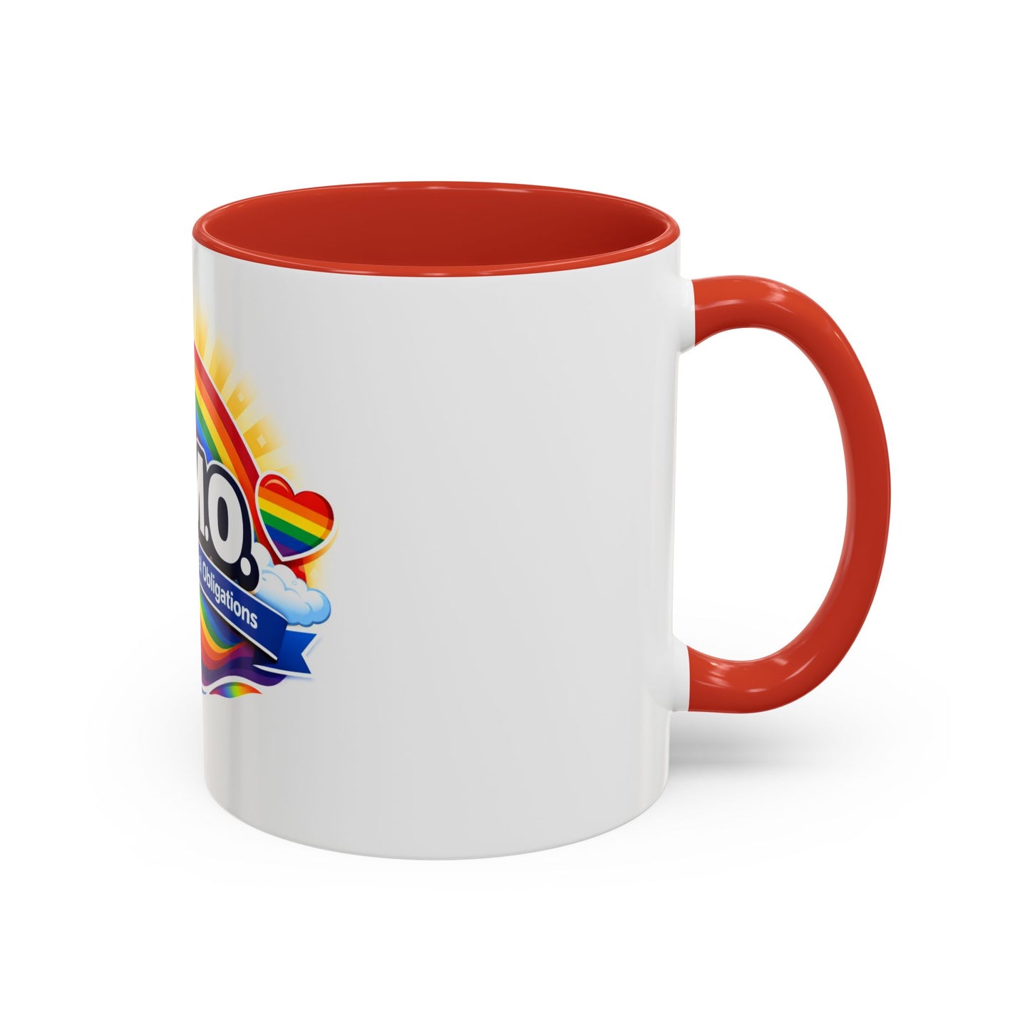 H.O.M.O. Mug – Honouring Our Moral Obligations – Rainbow Pride Coffee Mug – Funny Ally Gift – LGBTQ+ Mug – Two-Tone 11oz Ceramic Mug