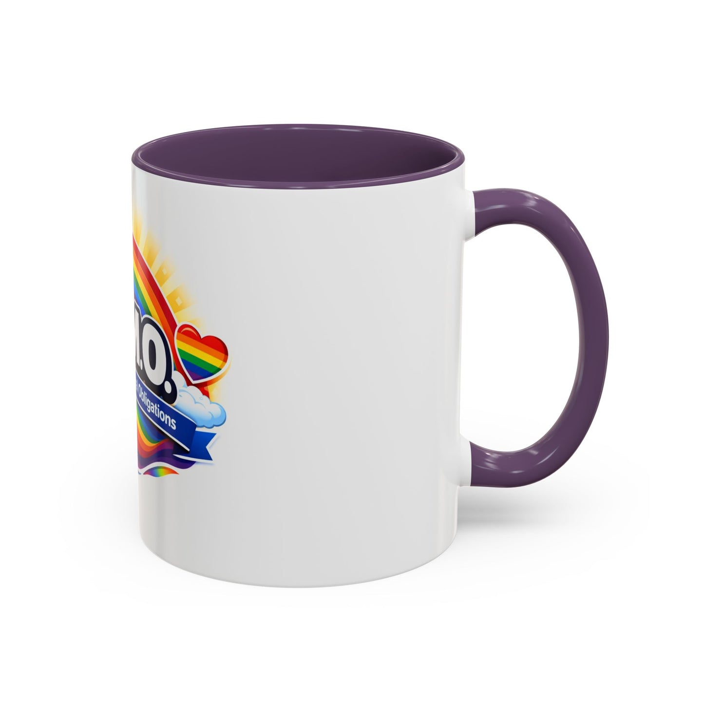 H.O.M.O. Mug – Honouring Our Moral Obligations – Rainbow Pride Coffee Mug – Funny Ally Gift – LGBTQ+ Mug – Two-Tone 11oz Ceramic Mug
