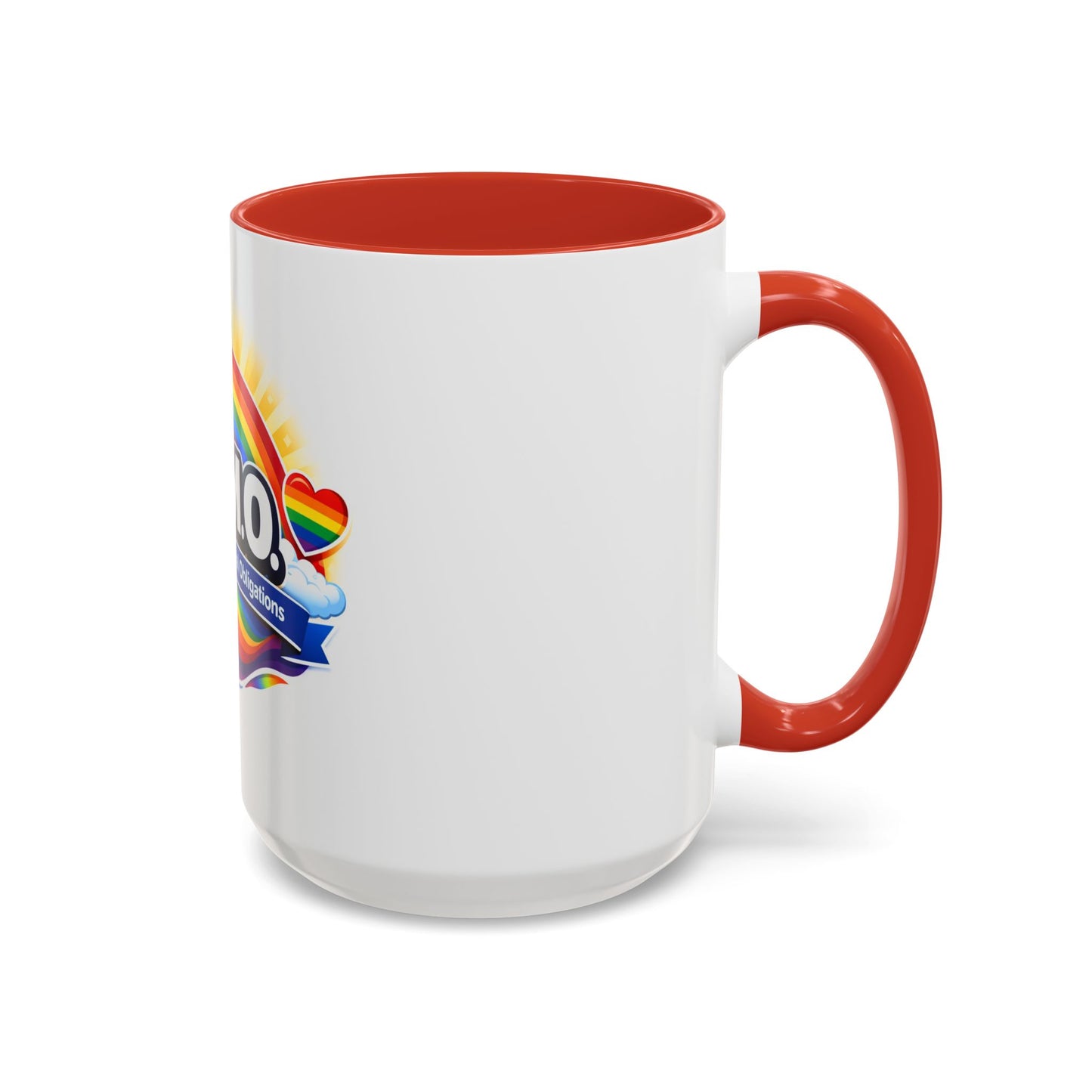 H.O.M.O. Mug – Honouring Our Moral Obligations – Rainbow Pride Coffee Mug – Funny Ally Gift – LGBTQ+ Mug – Two-Tone 11oz Ceramic Mug
