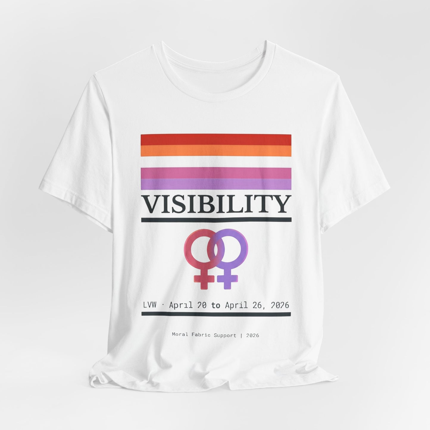 Lesbian Visibility Week t-shirt by Moral Fabric — LGBTQ pride political clothing Canada