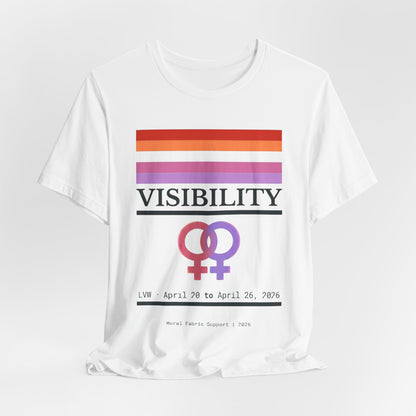 Lesbian Visibility Week t-shirt by Moral Fabric — LGBTQ pride political clothing Canada
