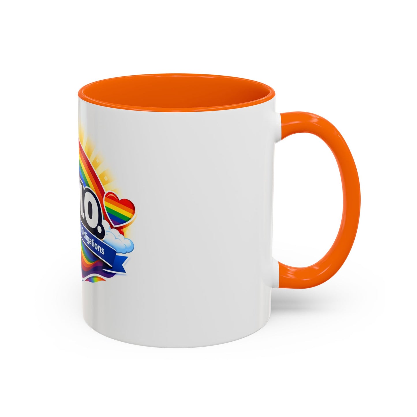 H.O.M.O. Mug – Honouring Our Moral Obligations – Rainbow Pride Coffee Mug – Funny Ally Gift – LGBTQ+ Mug – Two-Tone 11oz Ceramic Mug