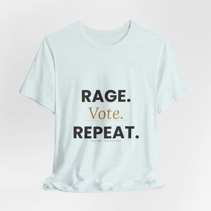 Rage Vote Repeat t-shirt by Moral Fabric — bold progressive political tee Canada