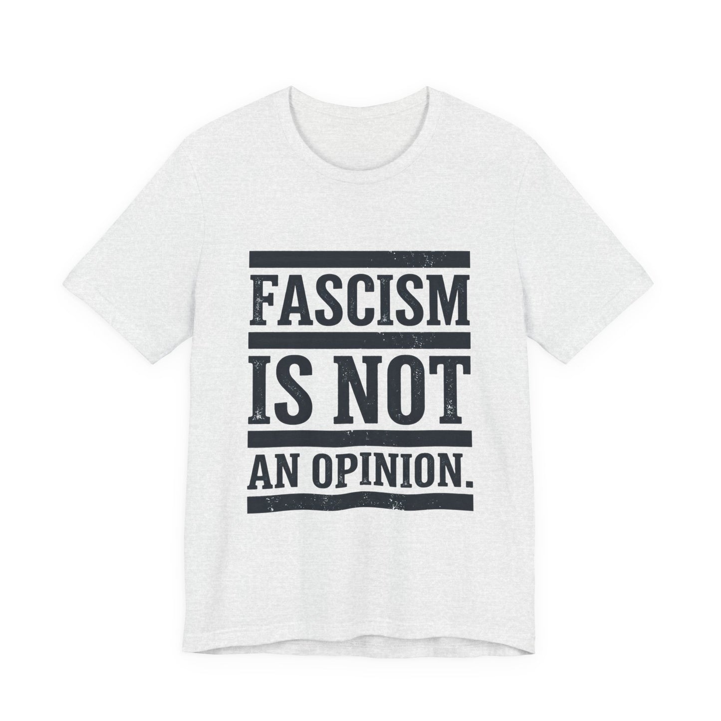 Fascism Is Not An Opinion t-shirt by Moral Fabric — anti-fascist political tee Canada