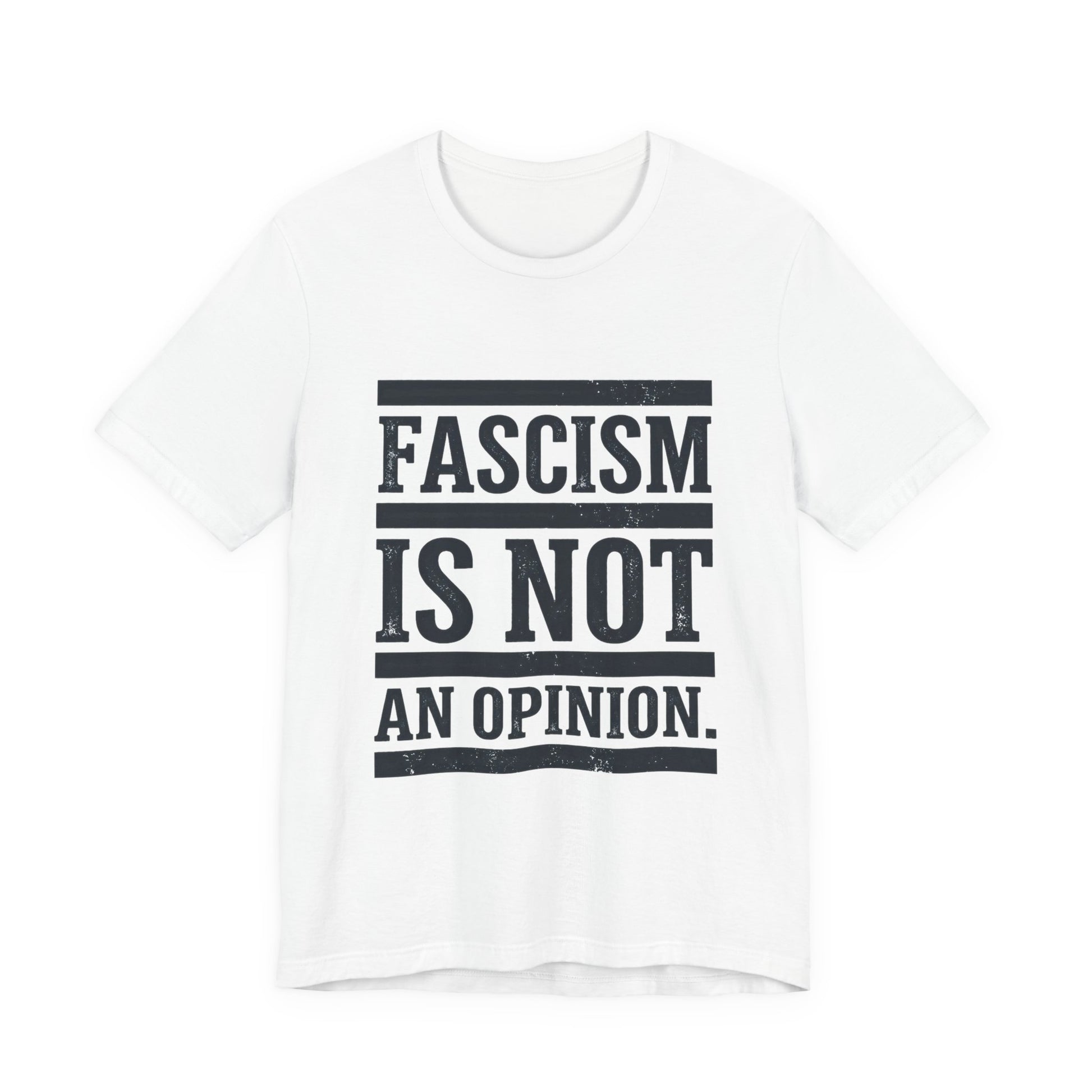 Fascism Is Not An Opinion t-shirt by Moral Fabric — anti-fascist political tee Canada