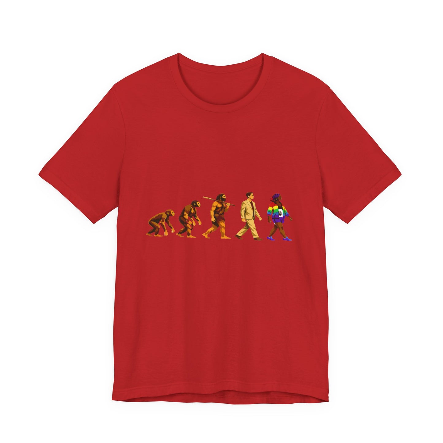 Darwin Evolution March t-shirt by Moral Fabric — pro-science progressive tee Canada