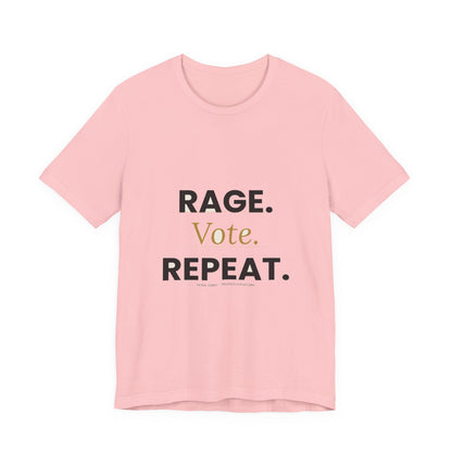 Rage Vote Repeat t-shirt by Moral Fabric — bold progressive political tee Canada