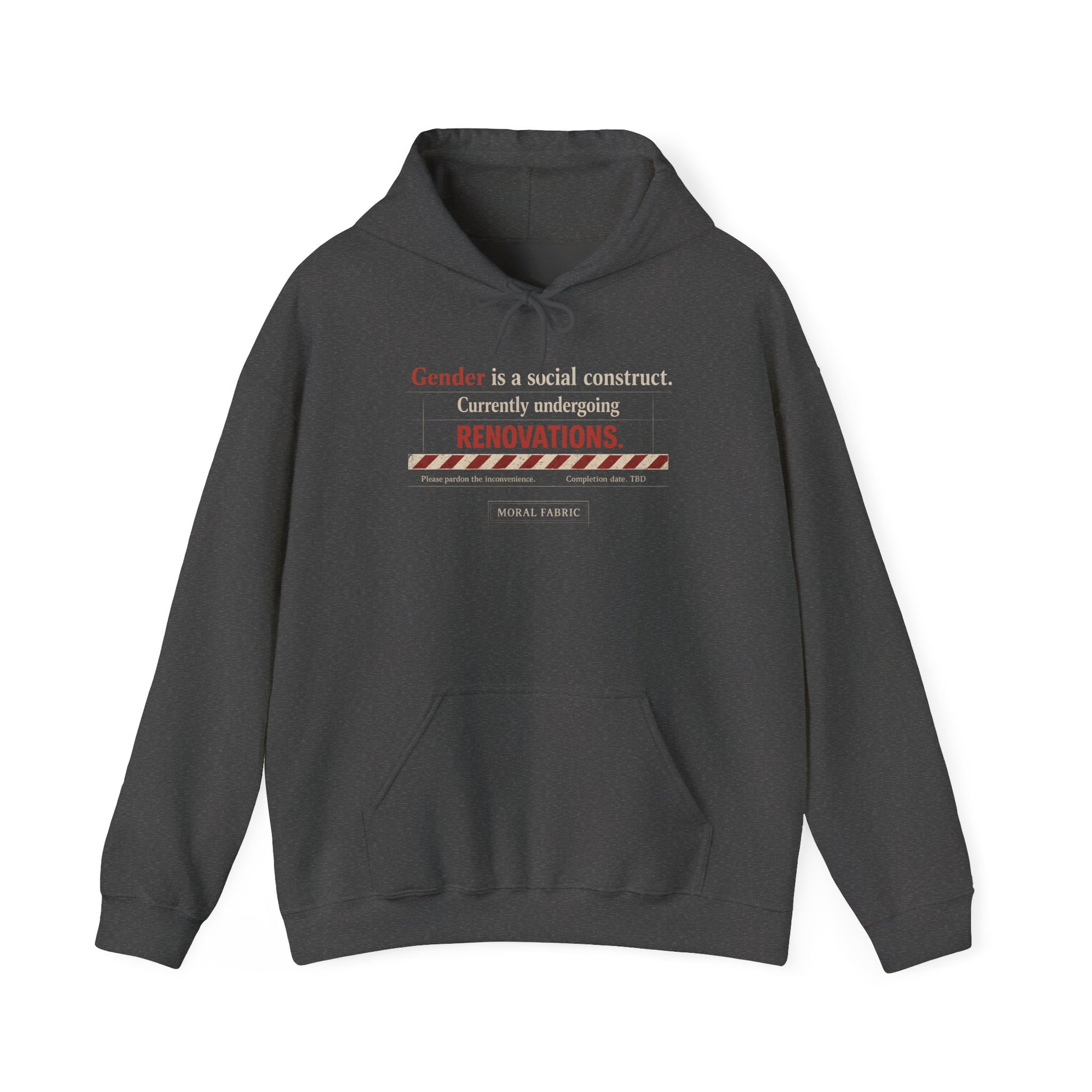 Gender Construct hoodie by Moral Fabric — trans rights LGBTQ political streetwear Canada