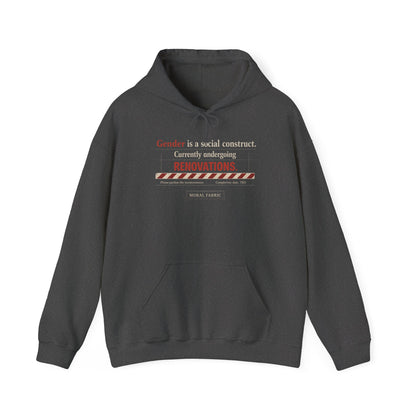 Gender Construct hoodie by Moral Fabric — trans rights LGBTQ political streetwear Canada