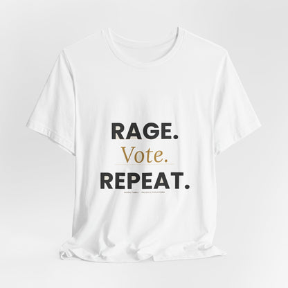 Rage Vote Repeat t-shirt by Moral Fabric — bold progressive political tee Canada