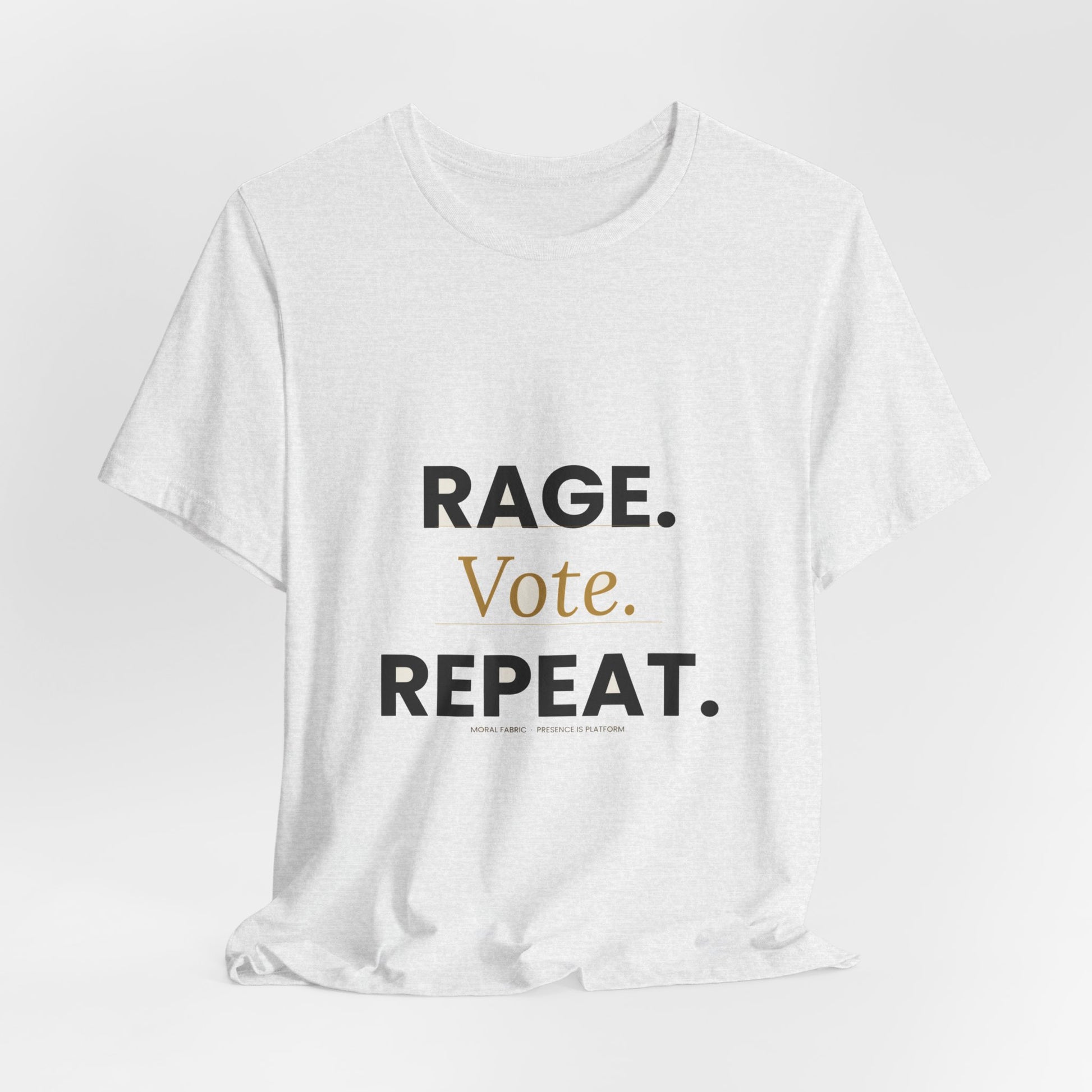 Rage Vote Repeat t-shirt by Moral Fabric — bold progressive political tee Canada