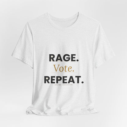 Rage Vote Repeat t-shirt by Moral Fabric — bold progressive political tee Canada