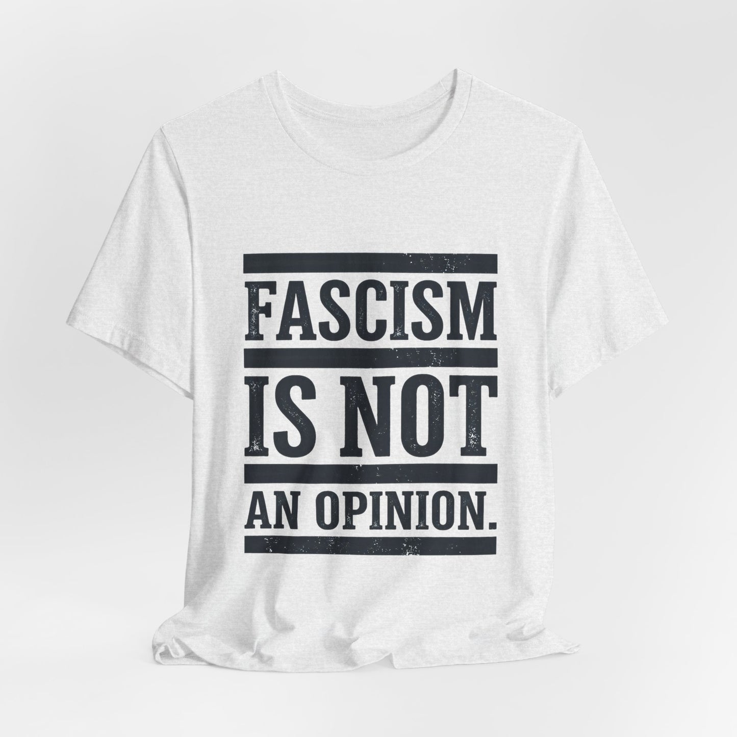 Fascism Is Not An Opinion t-shirt by Moral Fabric — anti-fascist political tee Canada