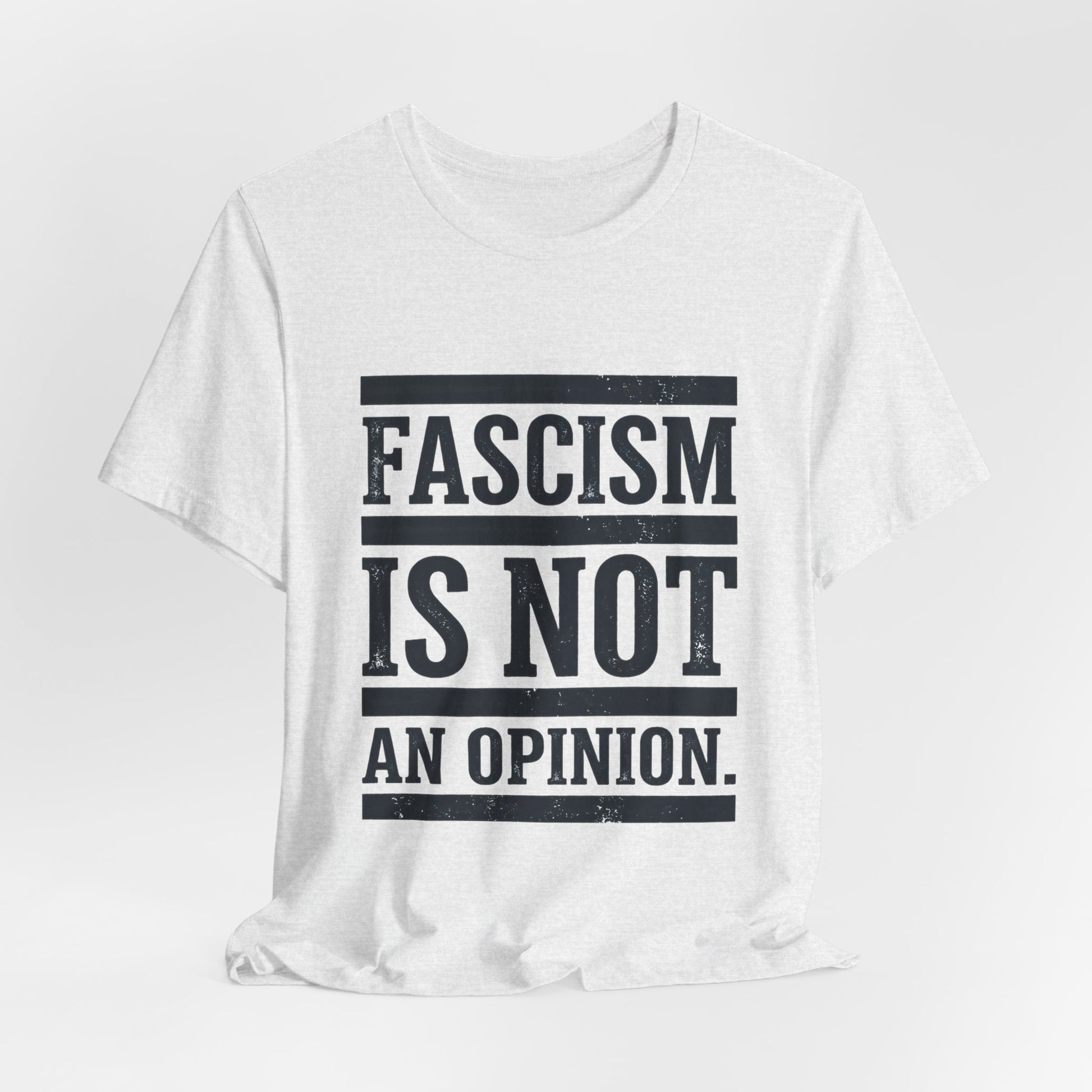 Fascism Is Not An Opinion t-shirt by Moral Fabric — anti-fascist political tee Canada