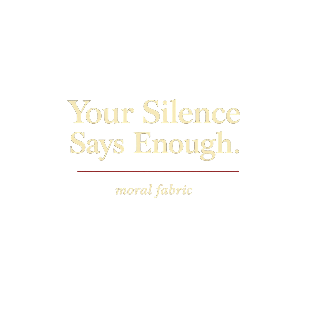 Your Silence Says Enough tote bag by Moral Fabric — editorial typography activist bag Canada