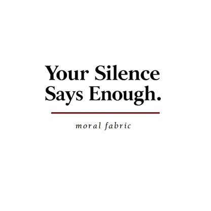 Your Silence Says Enough tote bag by Moral Fabric — editorial typography activist bag Canada