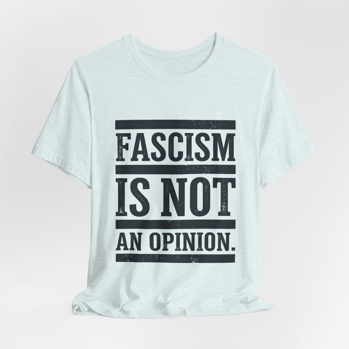 Fascism Is Not An Opinion t-shirt by Moral Fabric — anti-fascist political tee Canada