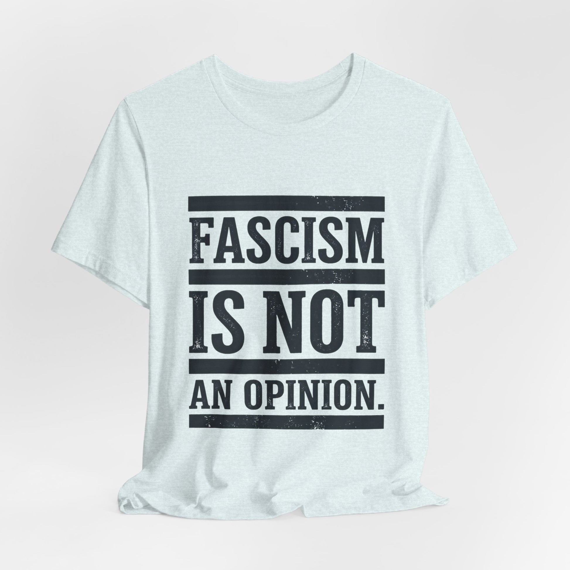 Fascism Is Not An Opinion t-shirt by Moral Fabric — anti-fascist political tee Canada