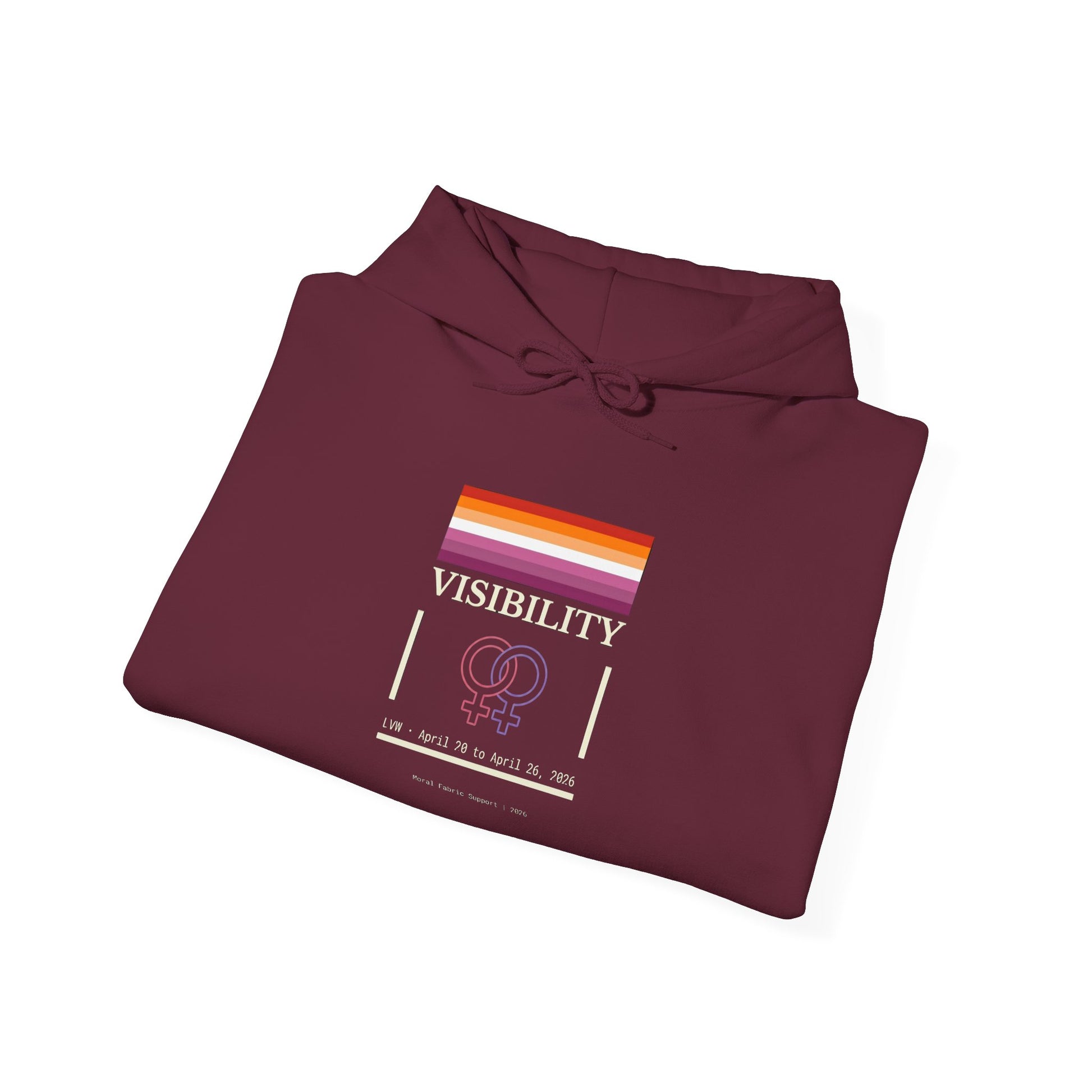 Lesbian Visibility Week hoodie by Moral Fabric — LGBTQ pride political clothing Canada