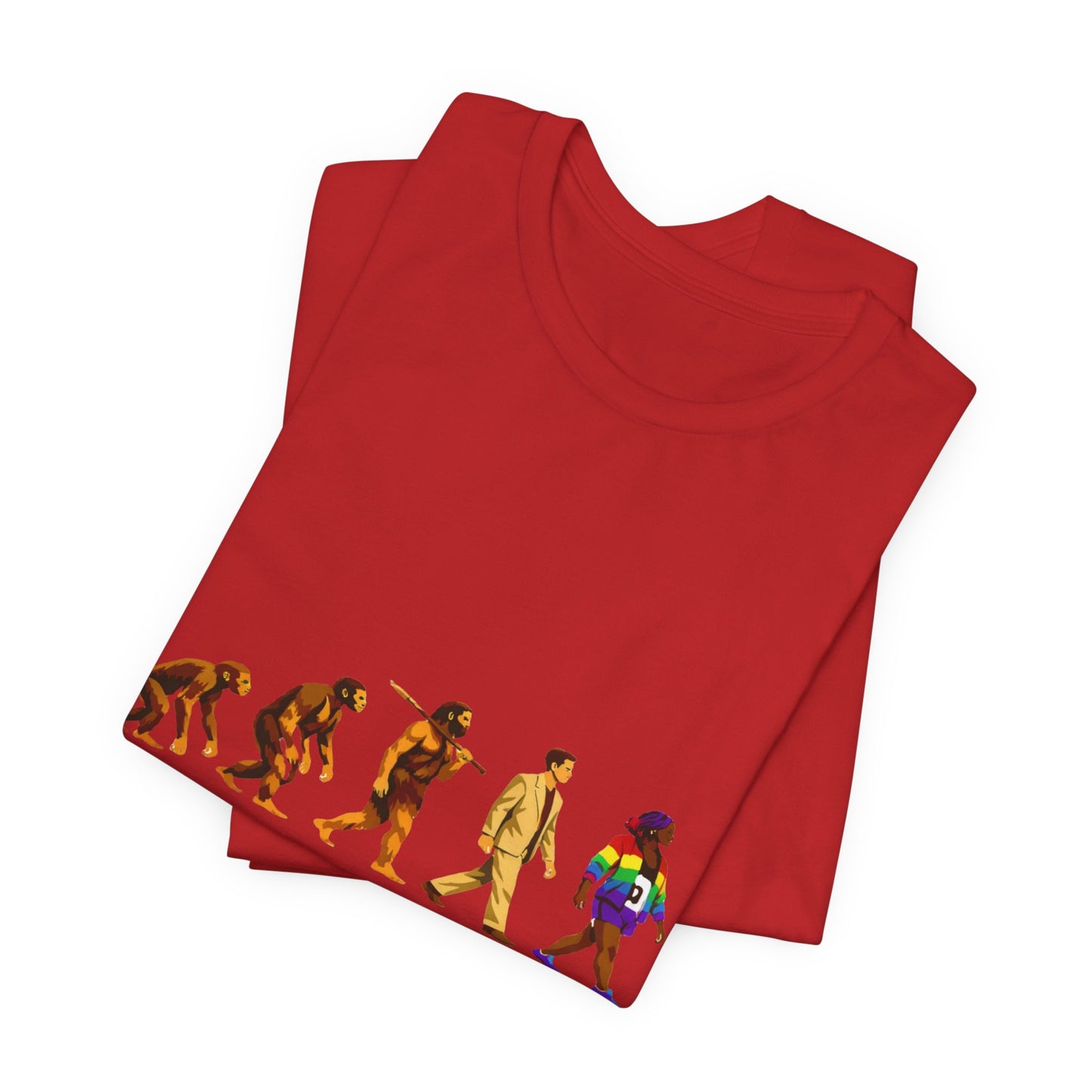 Darwin Evolution March t-shirt by Moral Fabric — pro-science progressive tee Canada