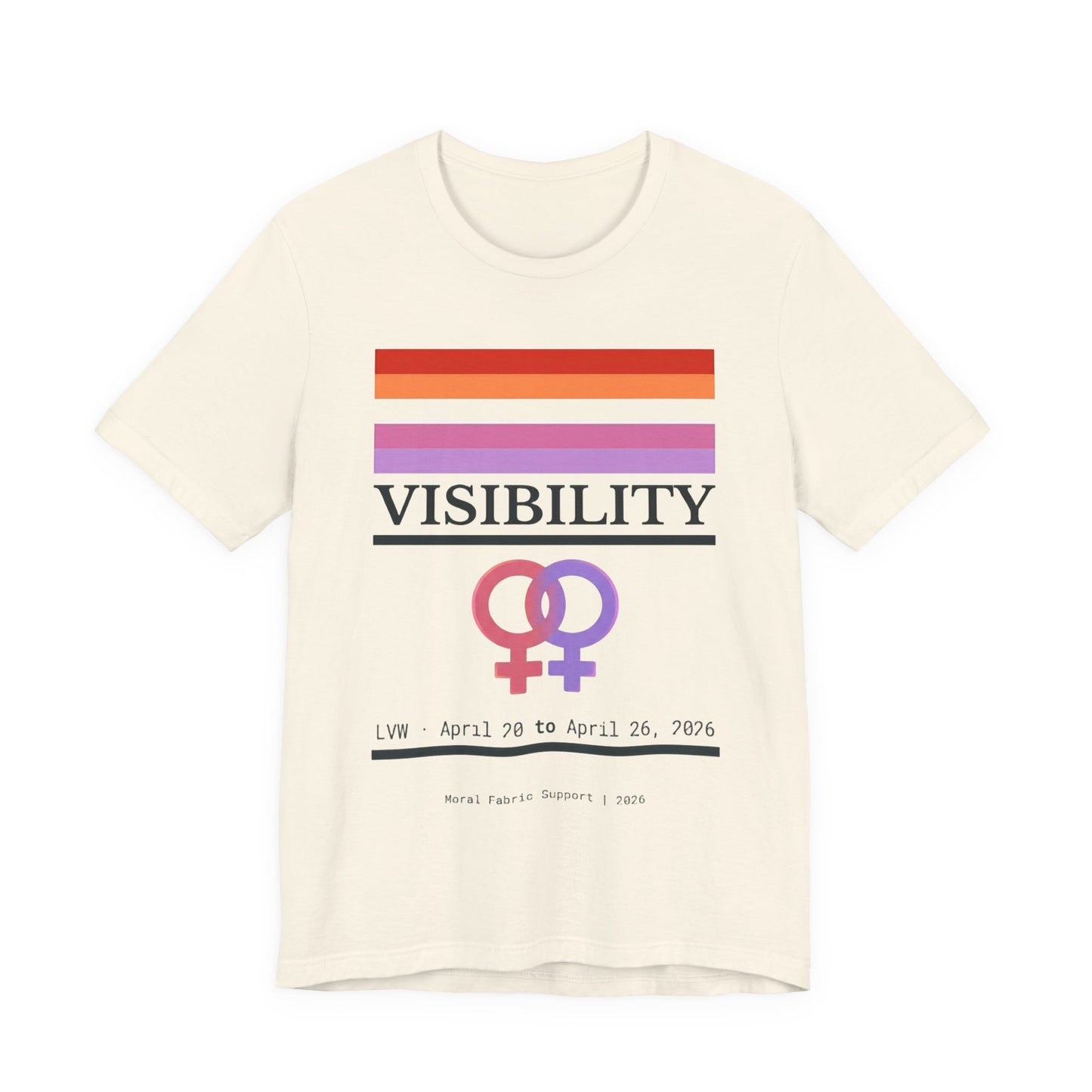 Lesbian Visibility Week t-shirt by Moral Fabric — LGBTQ pride political clothing Canada