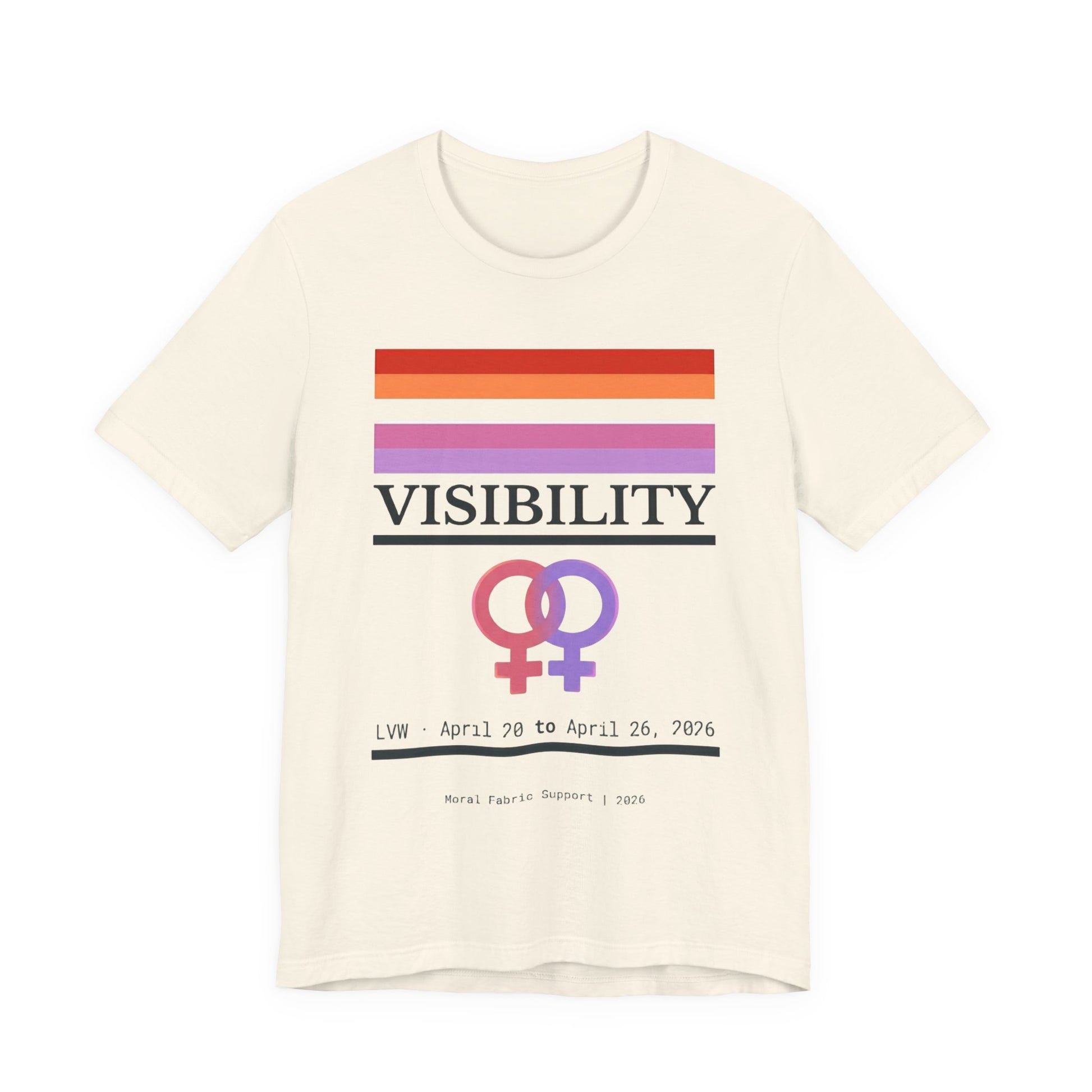 Lesbian Visibility Week t-shirt by Moral Fabric — LGBTQ pride political clothing Canada